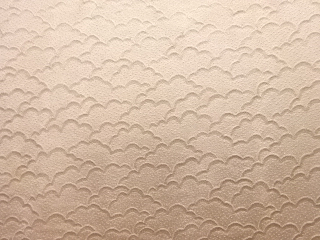  未使用品　雲模様織出し暈し色無地着物